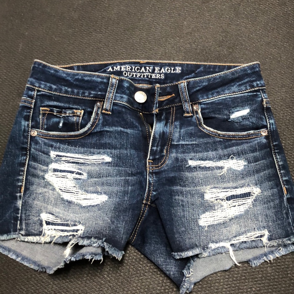 AE denim shorts